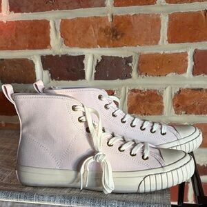 Brand New Pink Canvas High-Top Sneakers